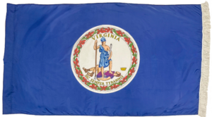 Virginia Flag White Fringe Finish