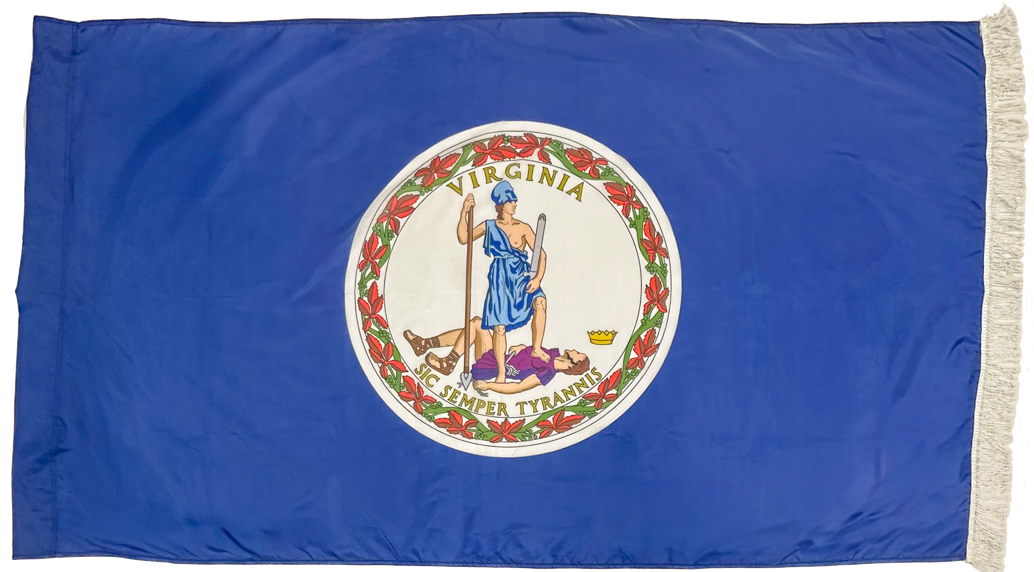 Virginia Flag - White Fringe 2 Virginia Flag White Fringe Finish