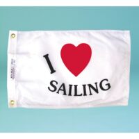 I Love Sailing Flag - Grommets