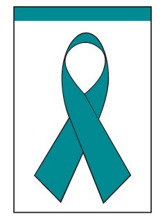 Teal Ribbon Banner - Grommets 2 Teal Ribbon Banner Grommets Finish