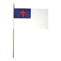 Polycotton Christian Flag- Mounted