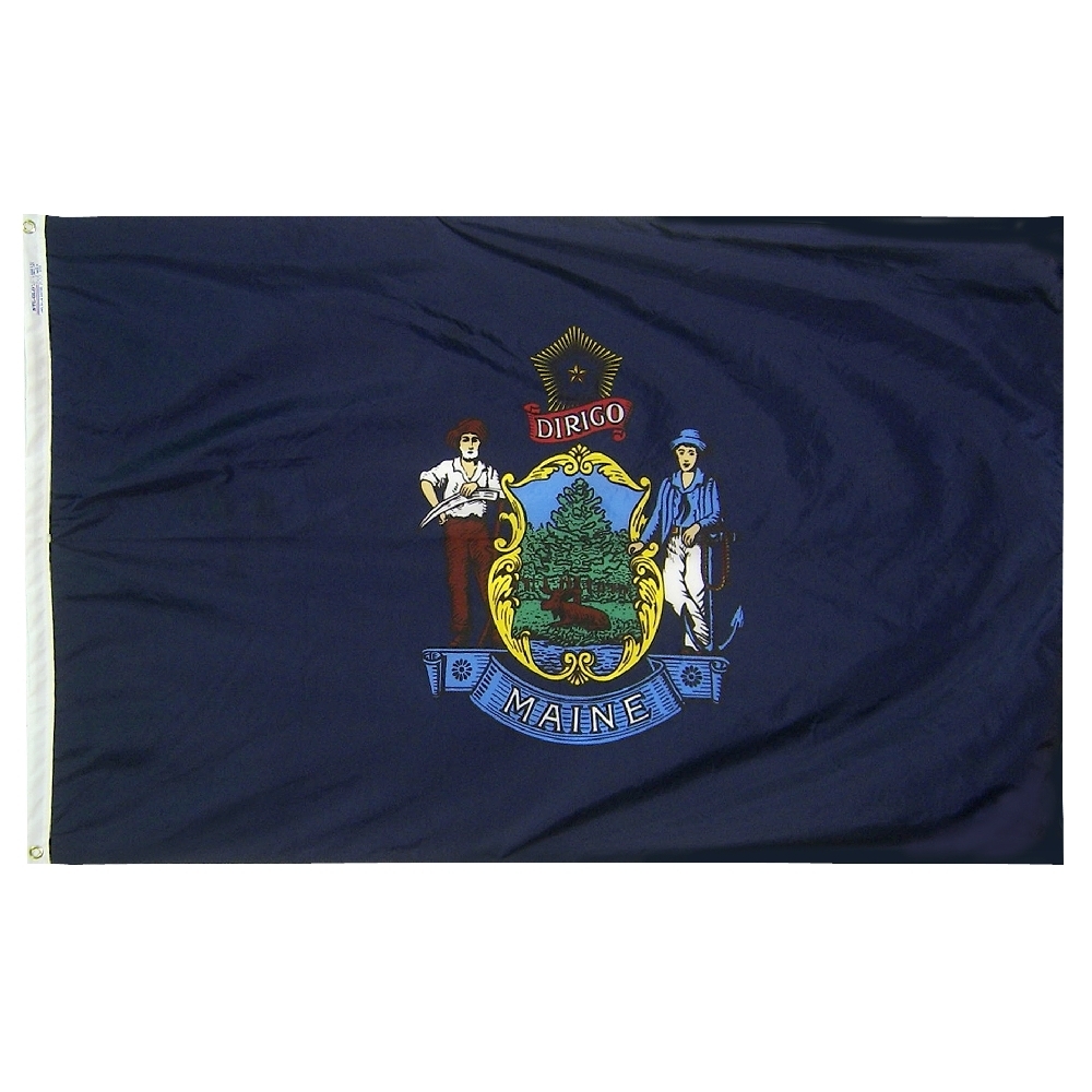 Maine Flag - Grommets 2 Maine Flag Grommets Finish
