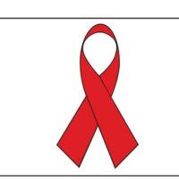 Red Ribbon Flag - Grommets