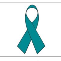 Teal Ribbon Flag - Grommets