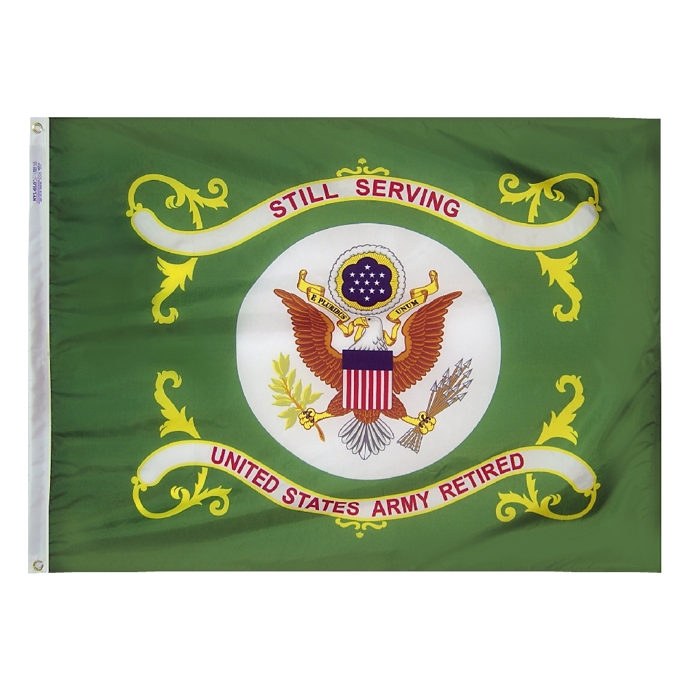 Army Retired Flag Grommets Finish