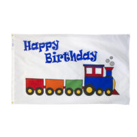 Happy Birthday Train Flag - Grommets
