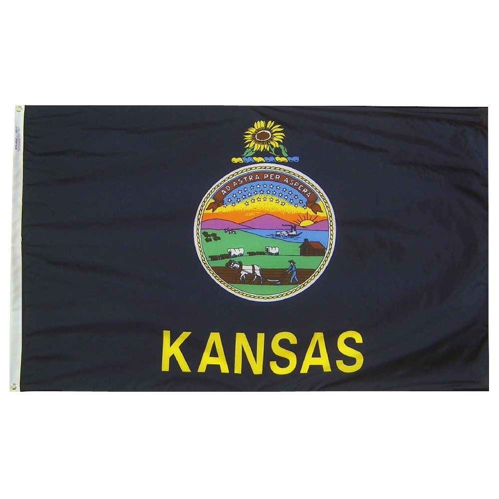 Kansas Flag - Grommets 2 Kansas Flag Grommets Finish