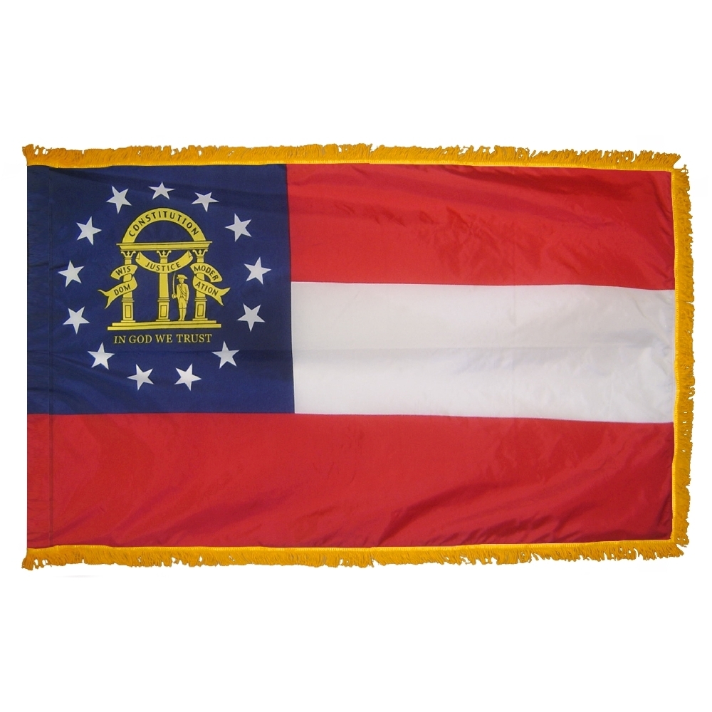 Georgia Flag - Fringe 2 Georgia Flag Fringe Finish