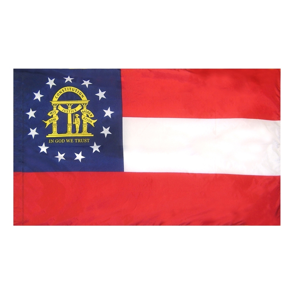 Georgia Flag - Pole Hem 2 Georgia Flag Pole Hem Finish