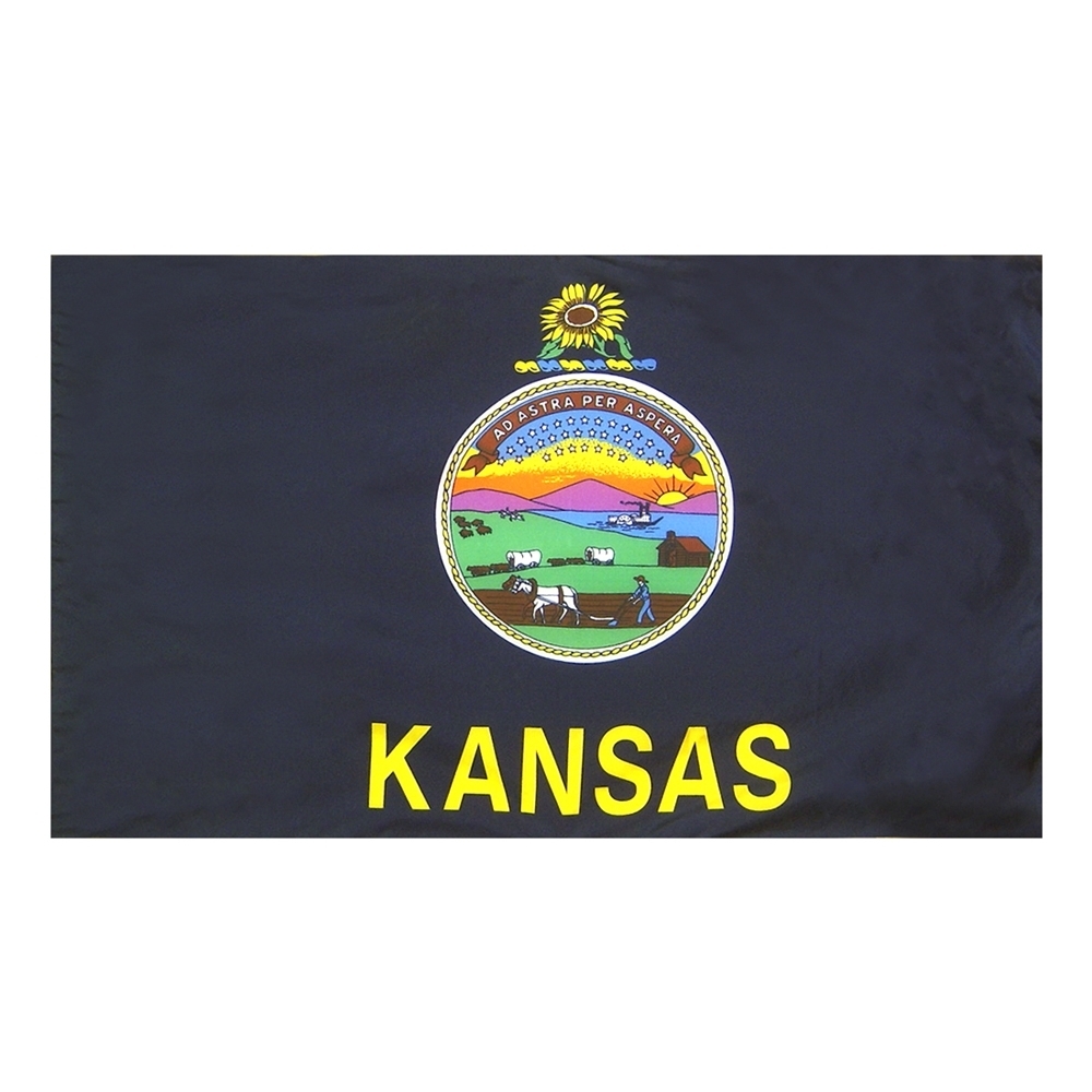 Kansas Flag - Pole Hem 2 Kansas Flag Pole Hem Finish