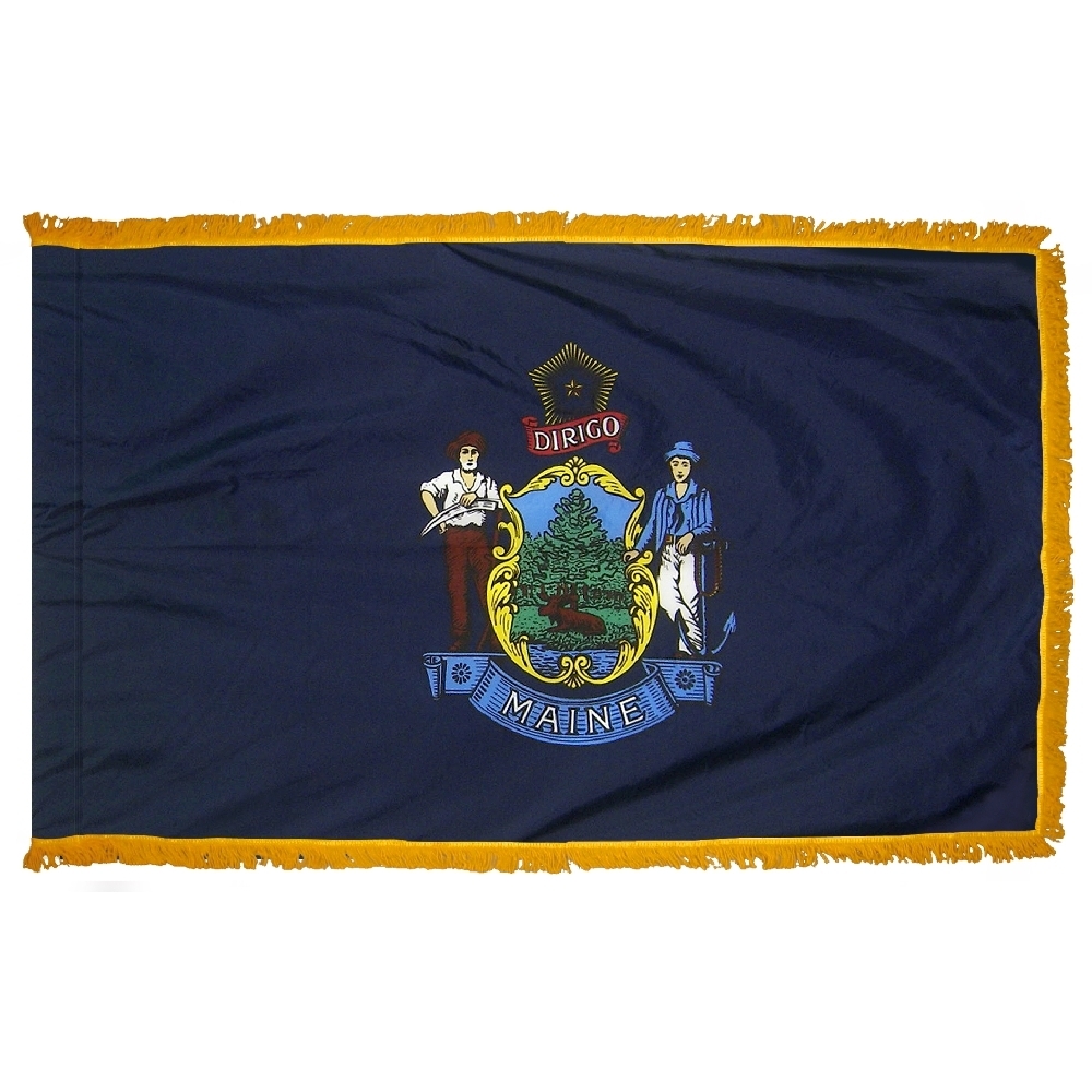 Maine Flag - Fringe 2 Maine Flag Fringe Finish