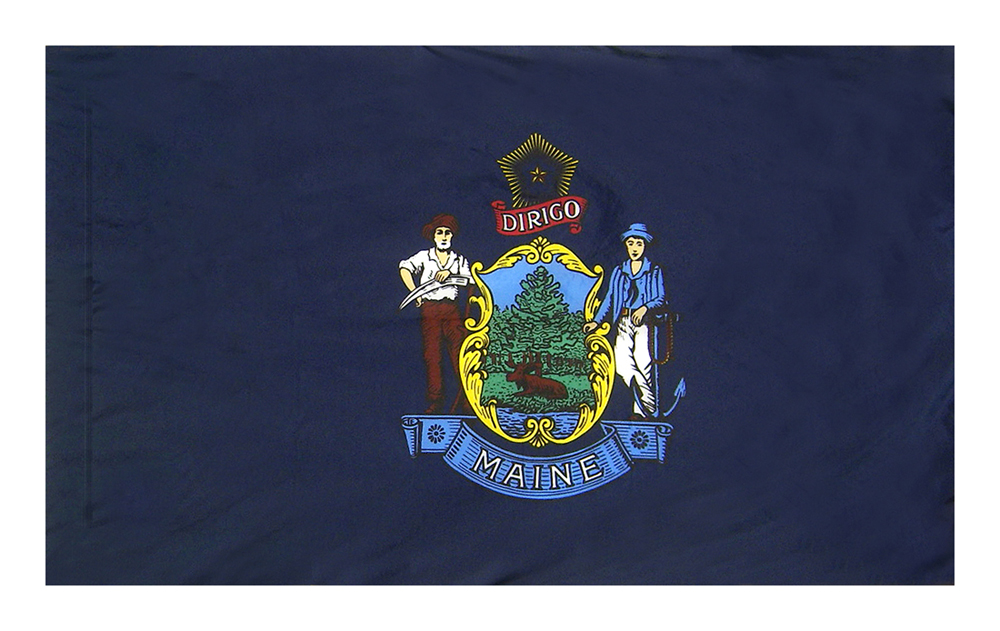 Maine Flag - Pole Hem 2 Maine Flag Pole Hem Finish