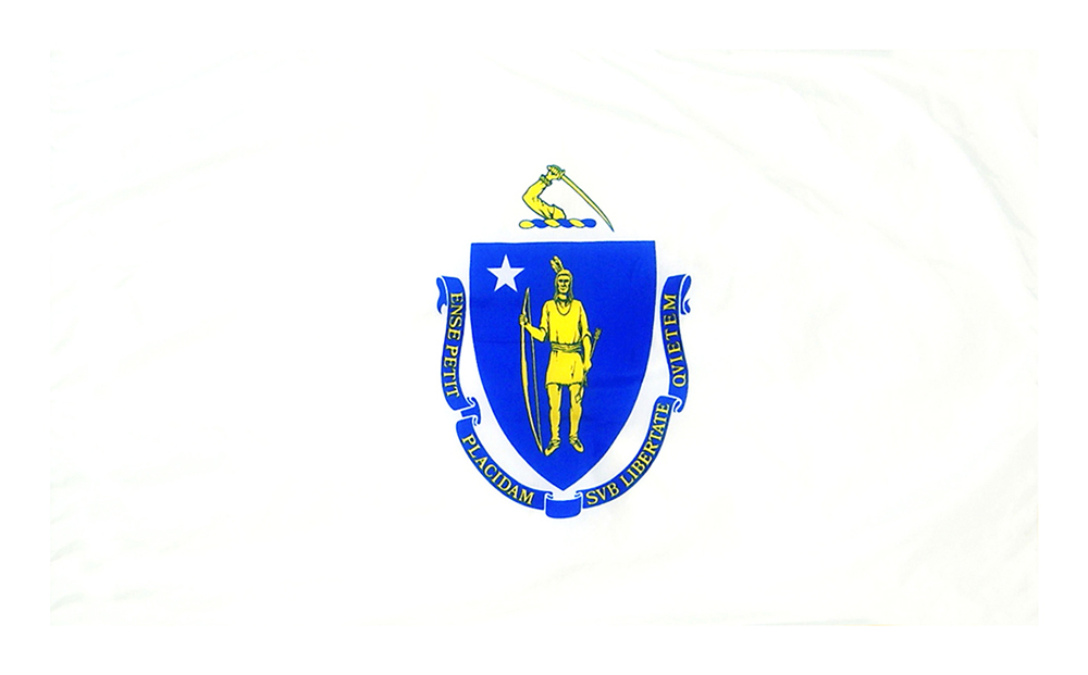 Massachusetts Flag - Fringe 2 Massachusetts Flag Fringe Finish