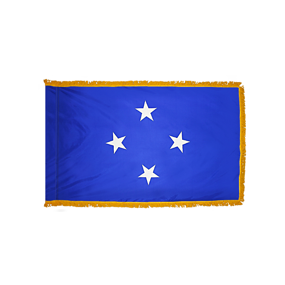Micronesia Flag - Fringe 2 Premium Micronesia Flag Fringe Finish