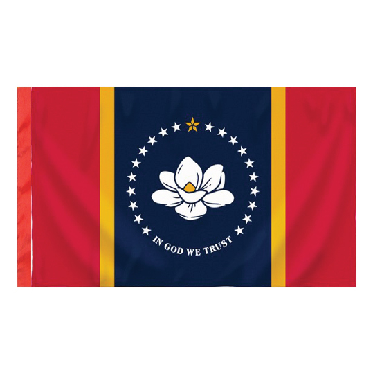 Mississippi Flag - Pole Hem 2 Mississippi Flag Pole Hem Finish