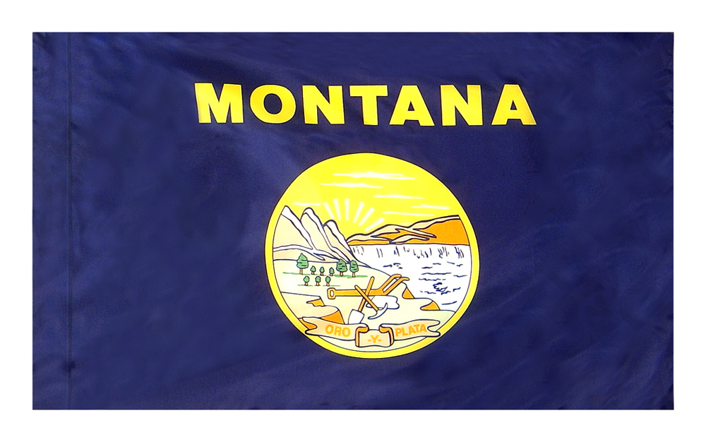 Montana Flag - Pole Hem 2 Montana Flag Pole Hem Finish