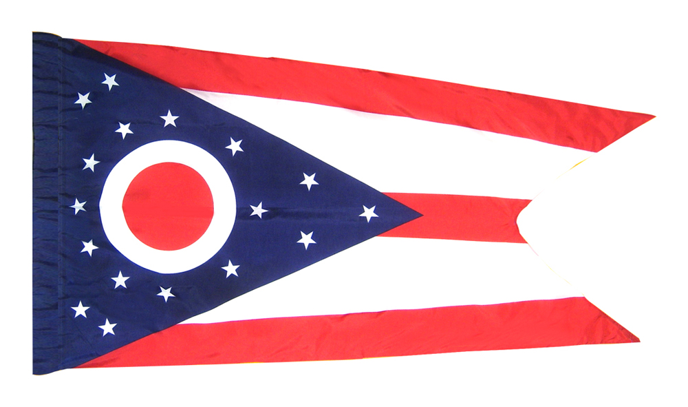 Ohio Flag - Pole Hem 2 Ohio Flag Pole Hem Finish