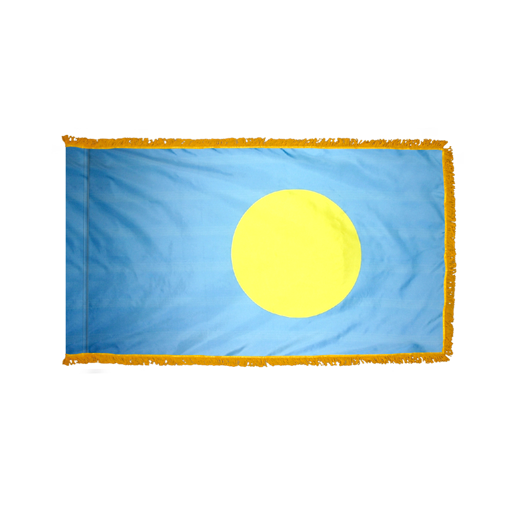 Palau Flag - Fringe 2 Palau Flag Fringe Finish