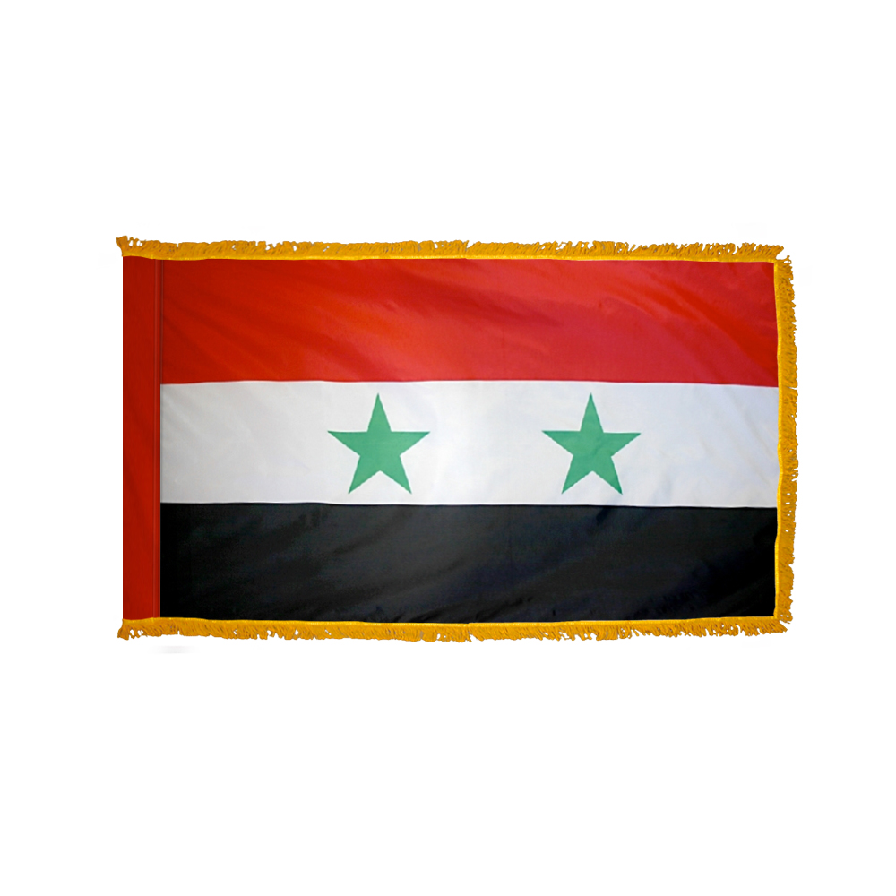 Syria Flag - Fringe 2 Syria Flag Fringe Finish