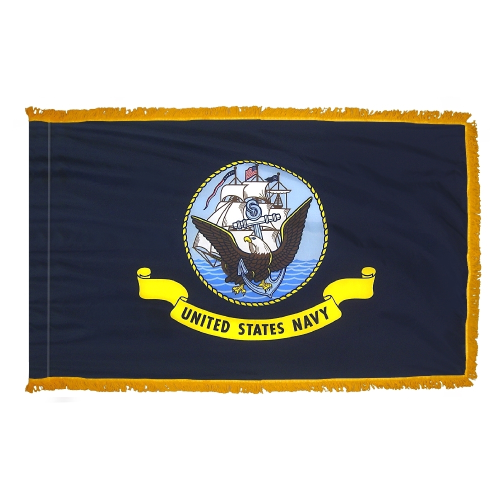 US Navy Flag - Fringe 2 US Navy Flag Fringe Finish