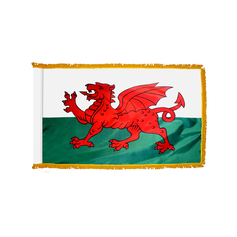 Wales Flag - Fringe 19 Premium Wales Flag Fringe Finish