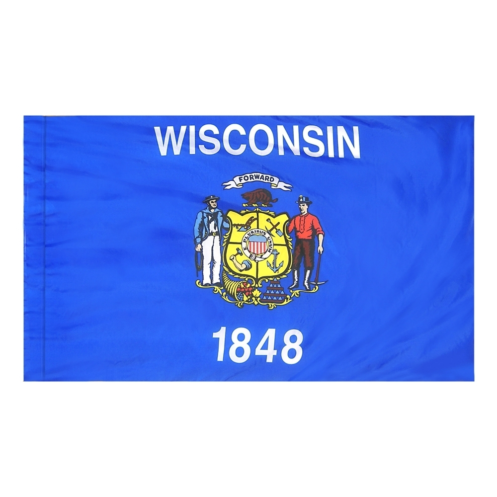 Wisconsin Flag - Pole Hem 2 Wisconsin Flag Pole Hem Finish