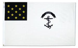 Rhode Island Regiment Flag Grommets Finish