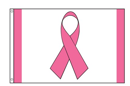 Pink Ribbon Flag - Grommets 2 Pink Ribbon Flag Grommets Finish