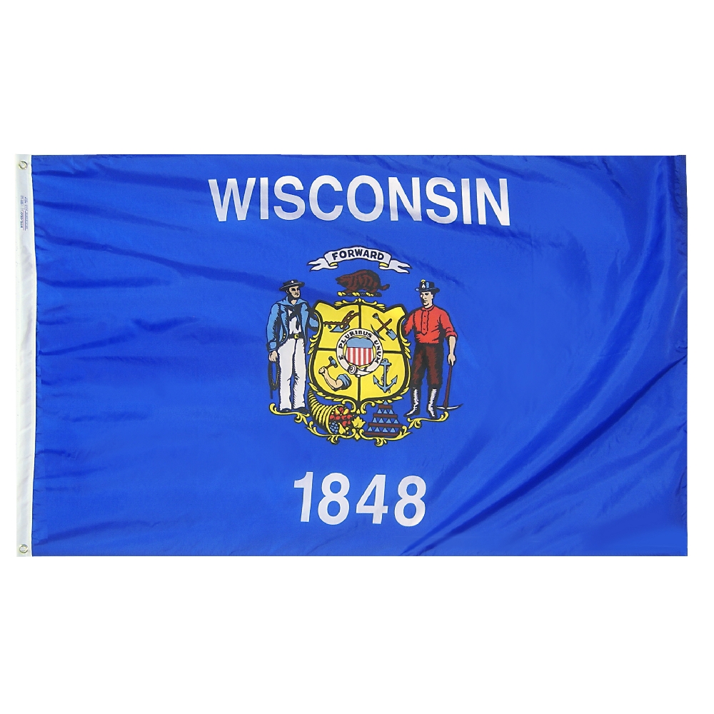 Wisconsin Flag - Grommets 2 Wisconsin Flag Grommets Finish