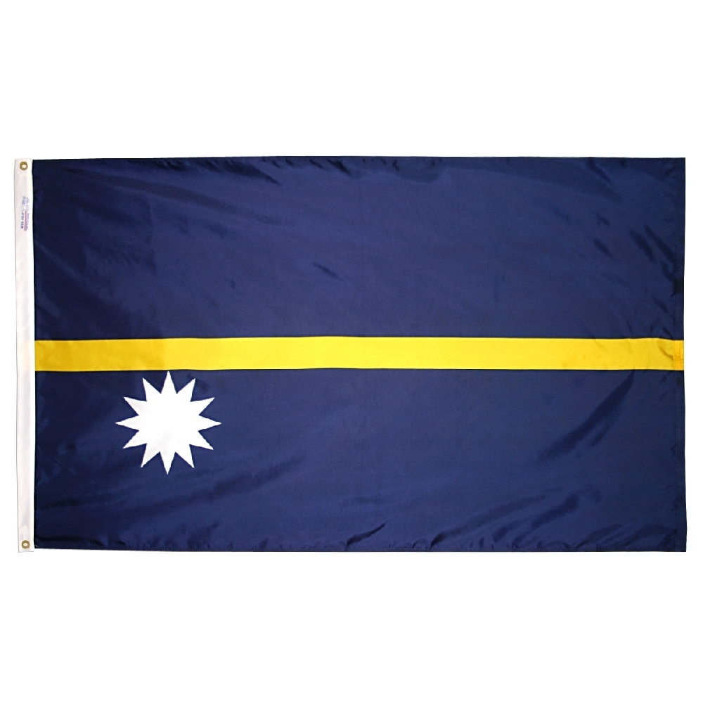 Nauru Flag - Grommets 2 Nylon Nauru Flag Grommets Finish