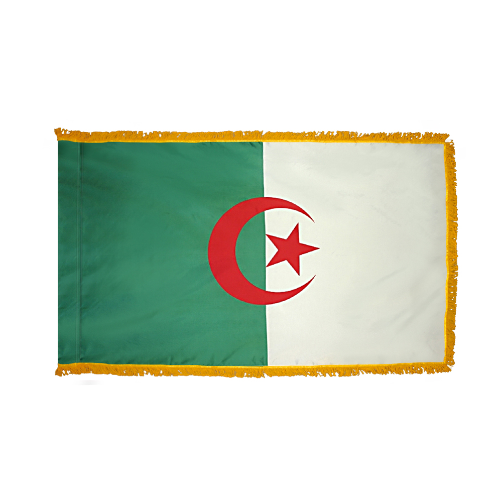 Algeria Flag - Fringe 2 Algeria Flag Fringe Finish