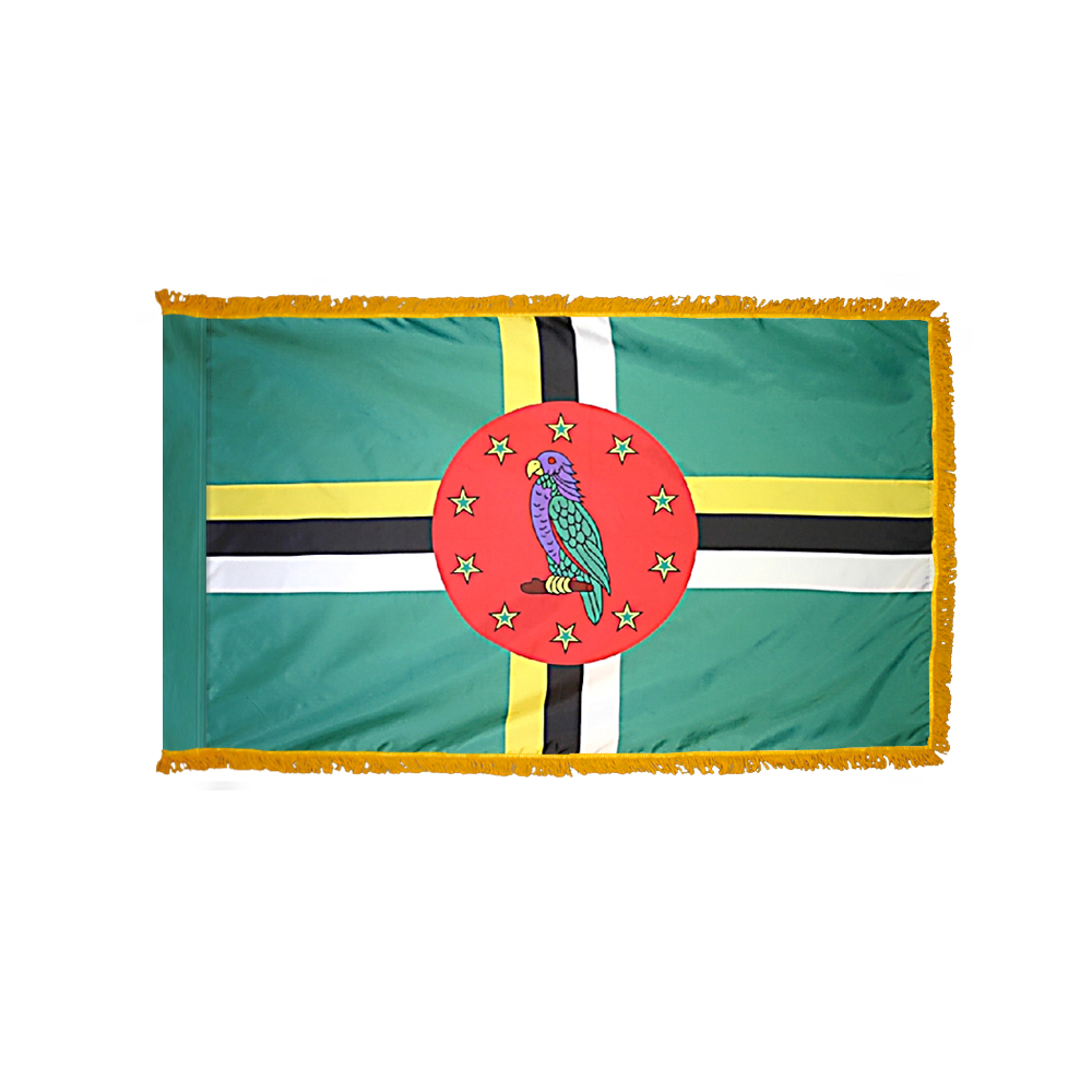 Dominica Flag - Fringe 2 Dominica Flag Fringe Finish