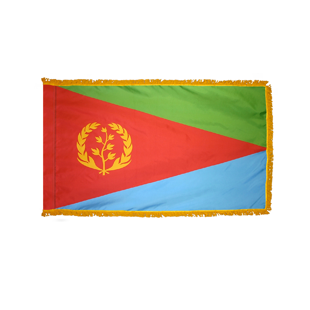 Eritrea Flag - Fringe 2 Eritrea Flag Fringe Finish