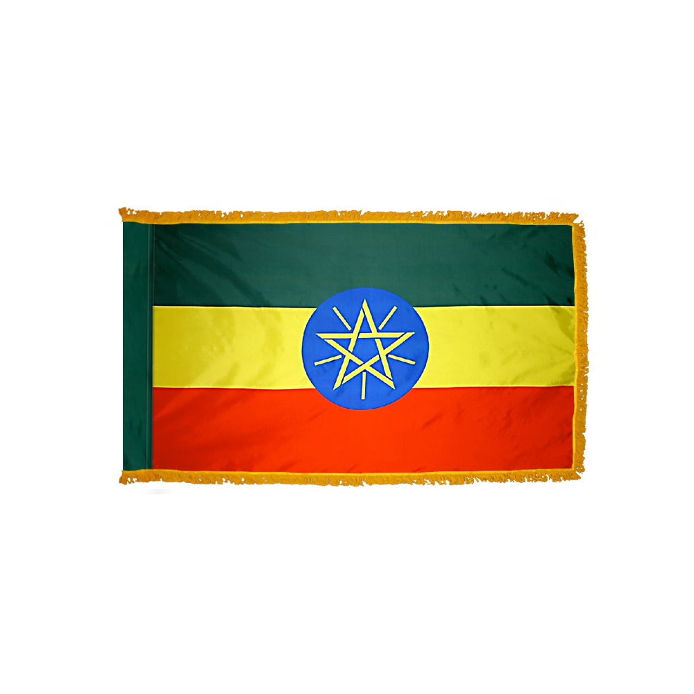 Ethiopia Flag - Fringe 2 Ethiopia Flag Fringe Finish