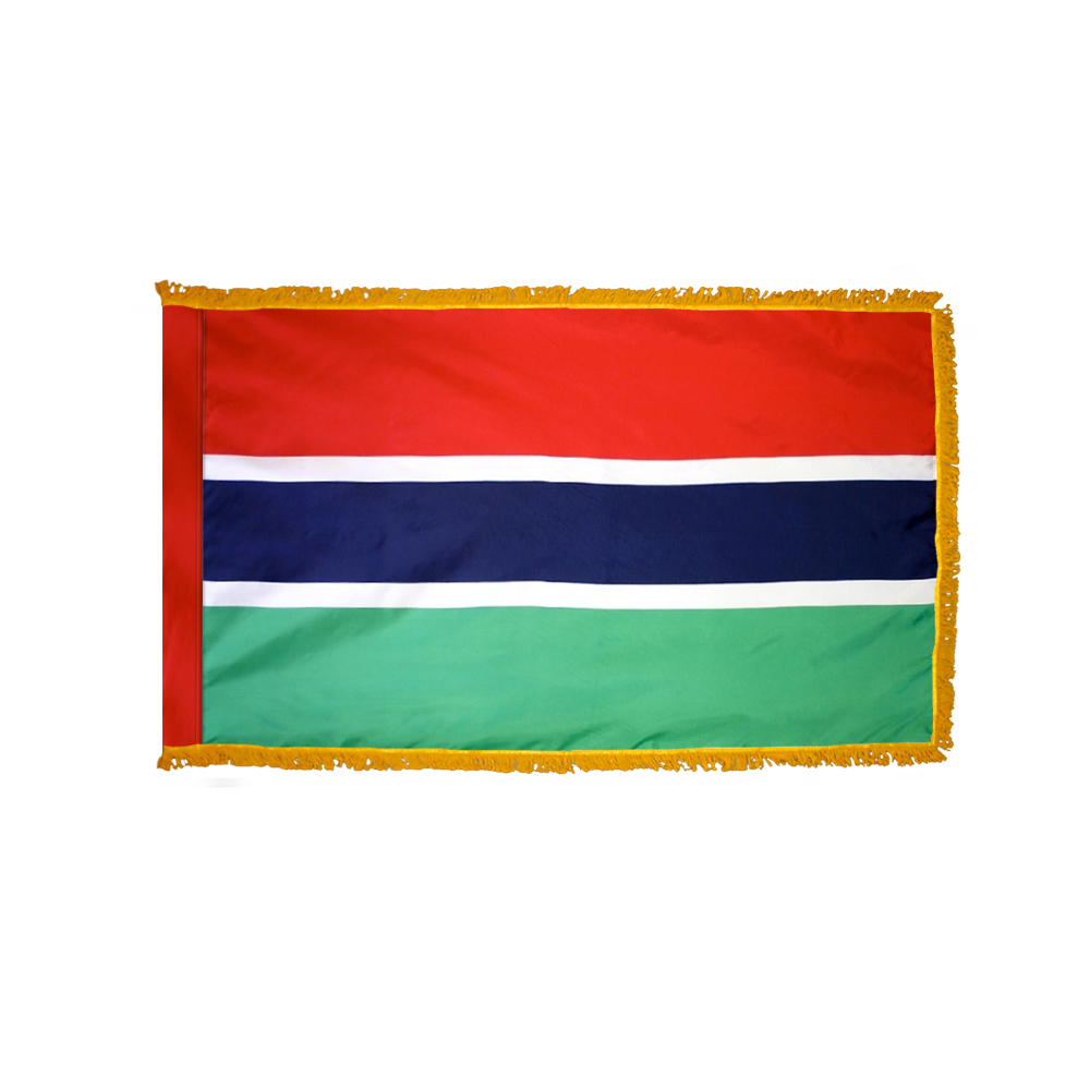 Gambia Flag - Fringe 2 Gambia Flag Fringe Finish