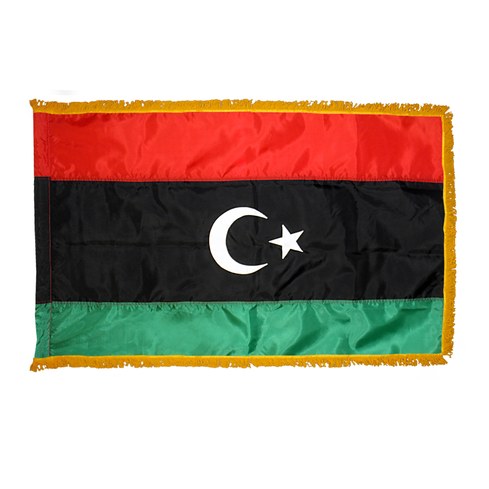 Libya Flag - Fringe 2 Premium Libya Flag Fringe Finish