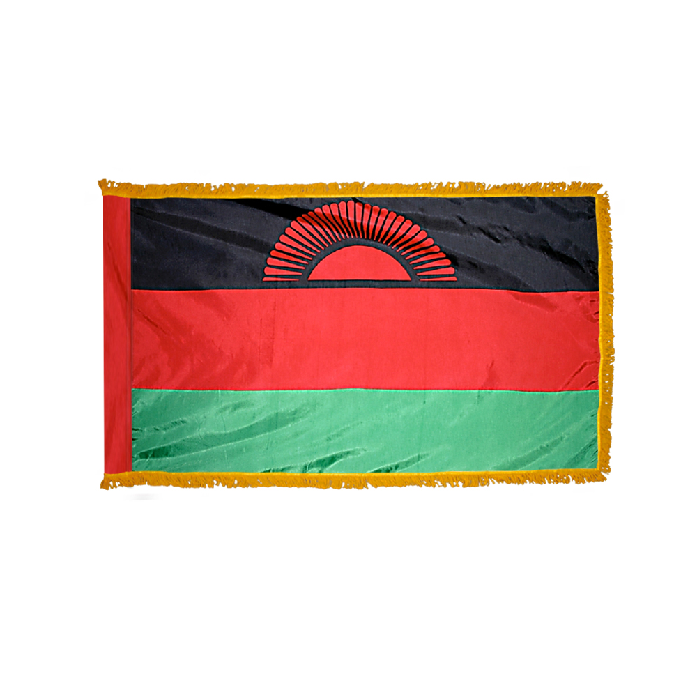 Malawi Flag - Fringe 2 Premium Malawi Flag Fringe Finish