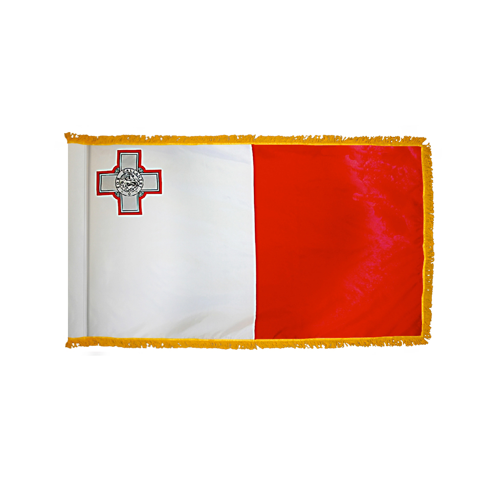 Malta Flag - Fringe 2 Premium Malta Flag Fringe Finish