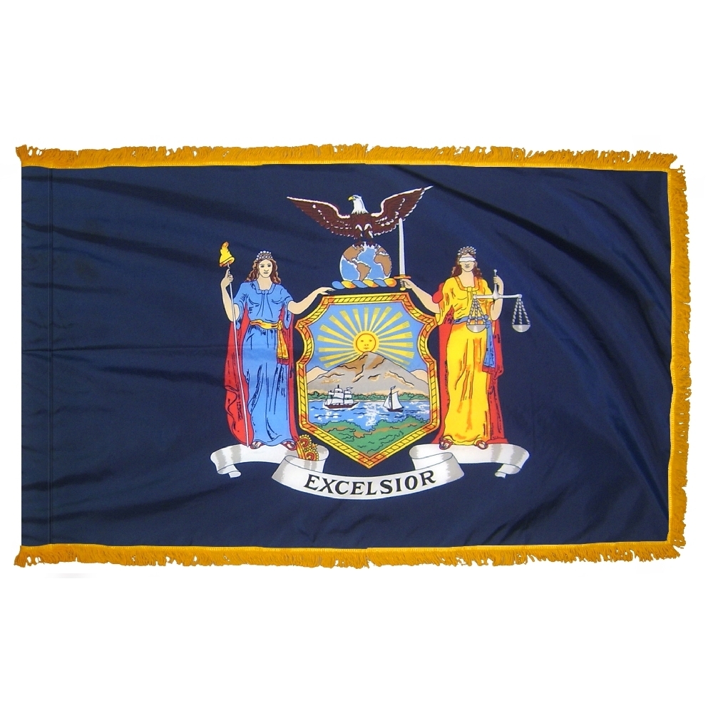 New York Flag - Fringe 2 New York Flag Fringe Finish