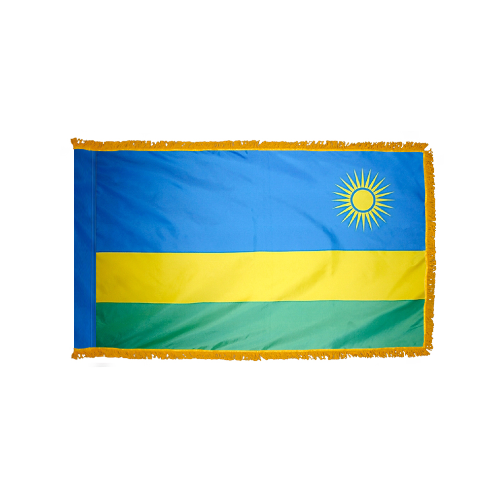 Rwanda Flag - Fringe 2 Rwanda Flag Fringe Finish