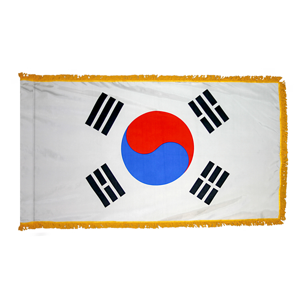 South Korea Flag - Fringe 2 South Korea Flag Fringe Finish