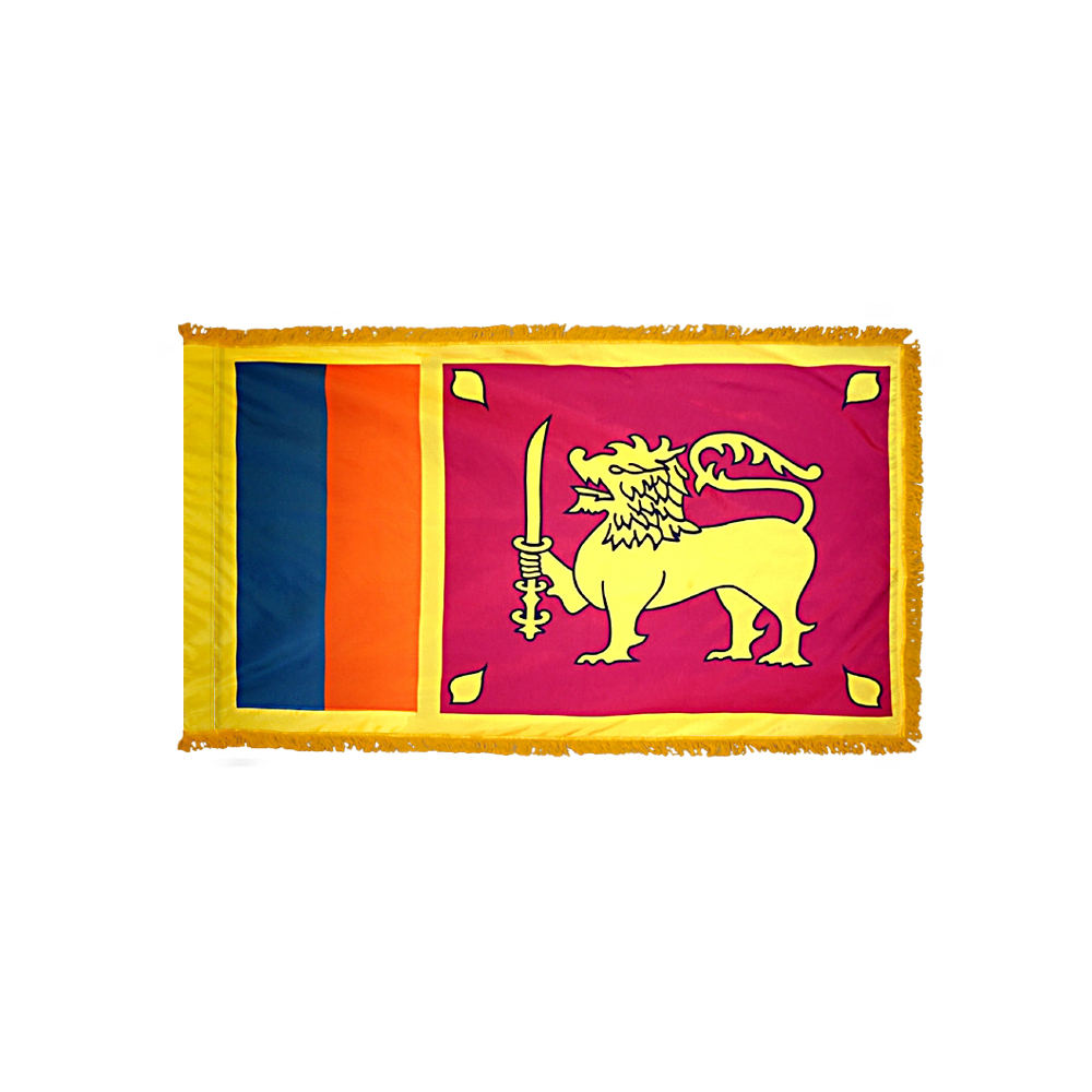 Sri Lanka Flag - Fringe 2 Sri Lanka Flag Fringe Finish