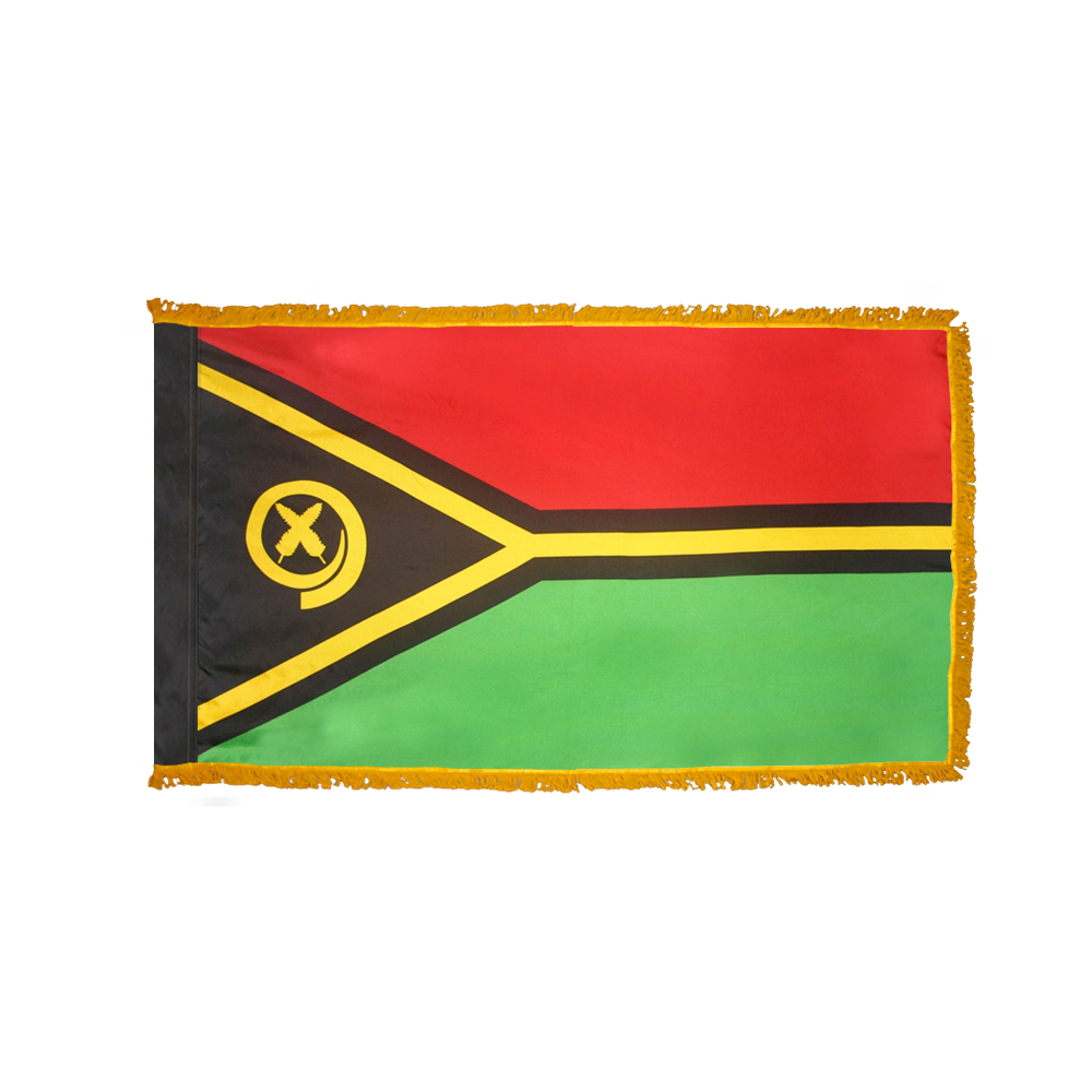 Vanuatu Flag - Fringe 2 Premium Vanuatu Flag Fringe Finish