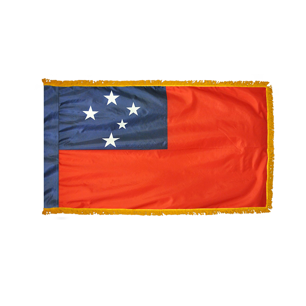 Samoa Flag - Fringe 2 Samoa Flag Fringe Finish