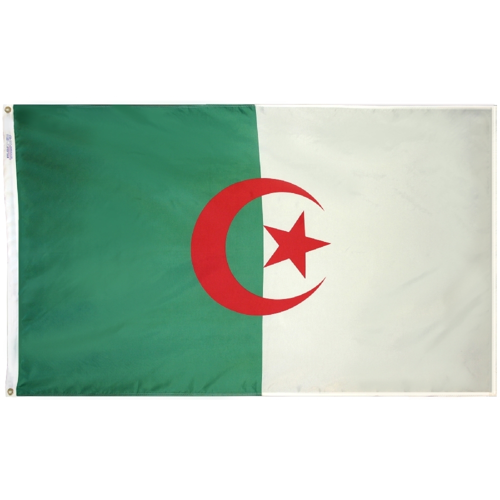 Algeria Flag - Grommets 2 Nylon Algeria Flag Grommets Finish