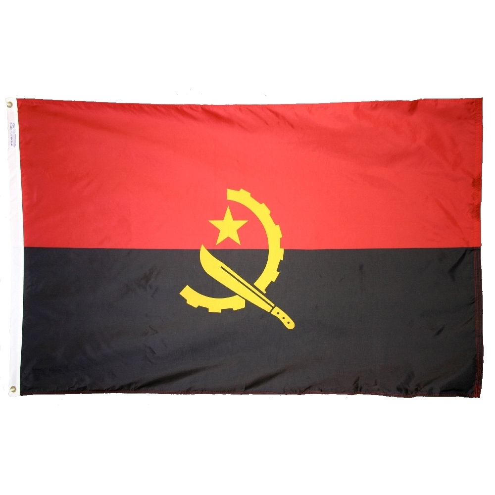 Angola Flag - Grommets 2 Nylon Angola Flag Grommets Finish