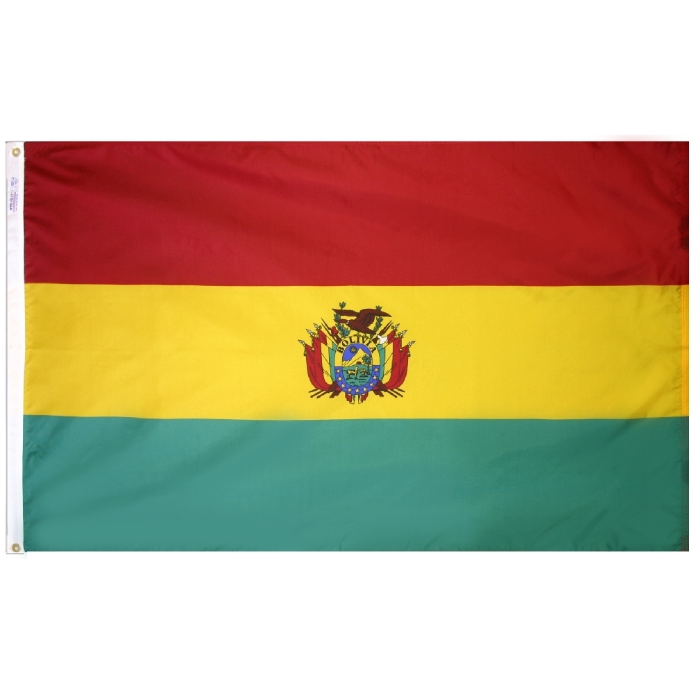 Bolivia Government Flag - Grommets 2 Nylon Bolivia Government Flag Grommets Finish