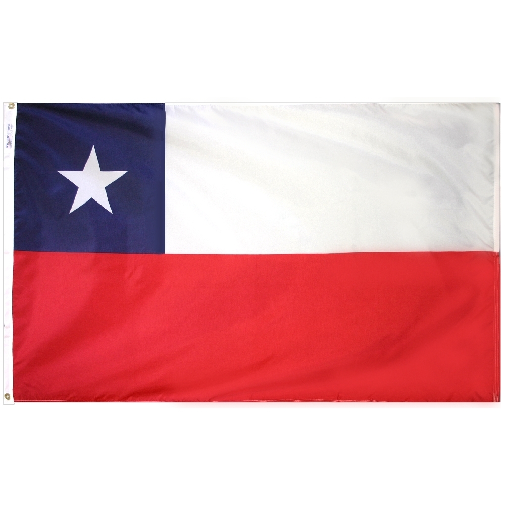 Chile Flag - Grommets 2 Nylon Chile Flag Grommets Finish