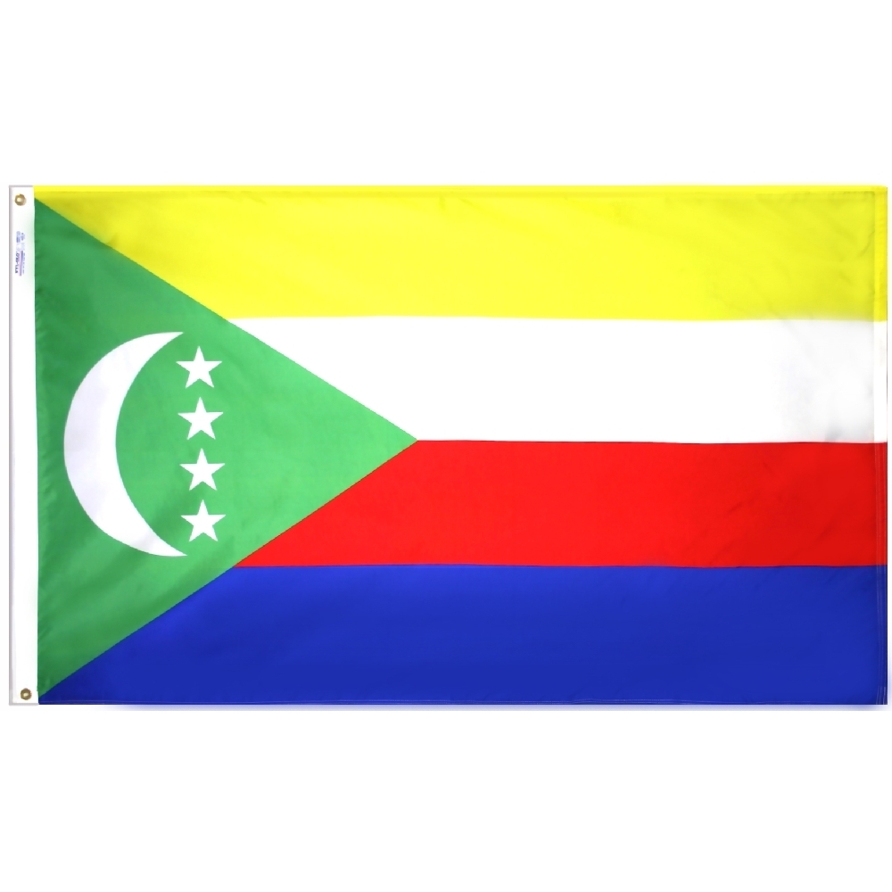 Comoros Flag - Grommets 2 Comoros Flag Grommets Finish