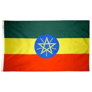 Nylon Ethiopia Flag Grommets Finish